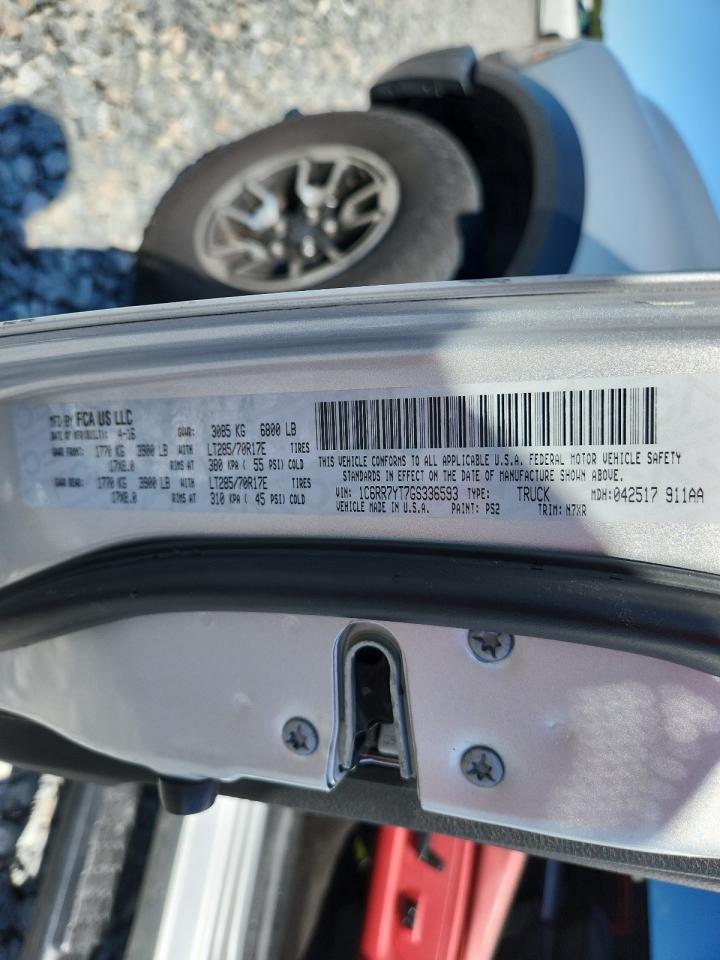 2016 Ram 1500 Rebel VIN: 1C6RR7YT7GS336593 Lot: 86550445