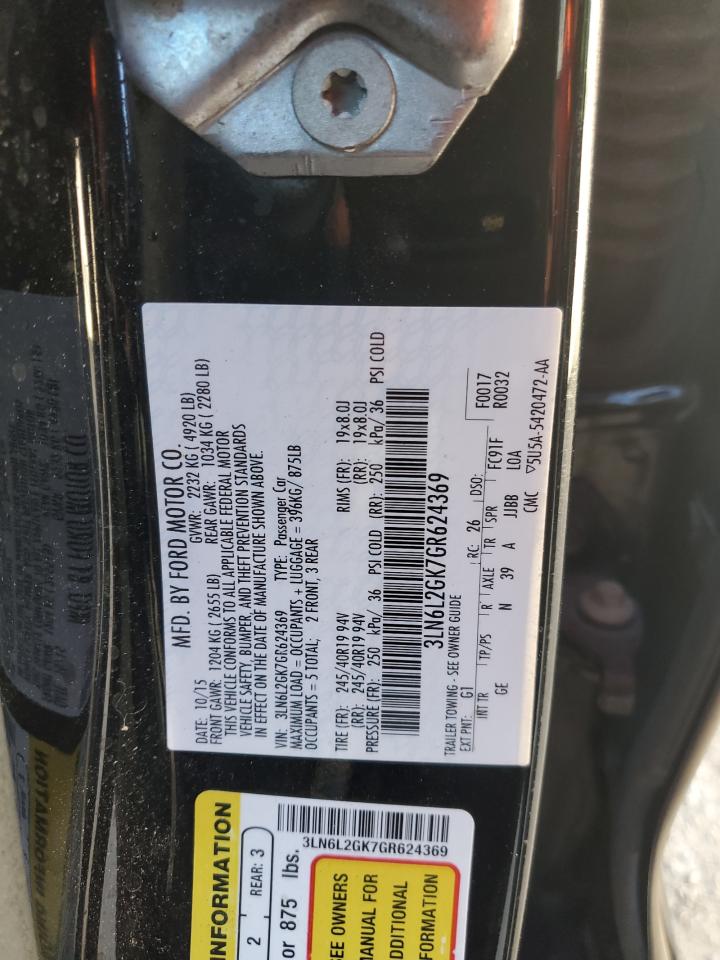 2016 Lincoln Mkz VIN: 3LN6L2GK7GR624369 Lot: 86476485