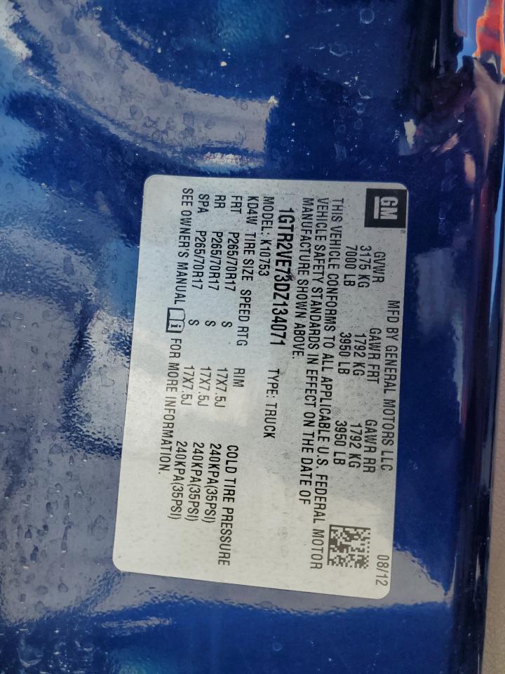 2013 GMC Sierra K1500 Sle VIN: 1GTR2VE73DZ134071 Lot: 90742245