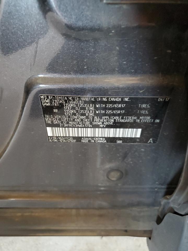 2017 Toyota Rav4 Xle VIN: 2T3RFREV3HW641794 Lot: 84955575