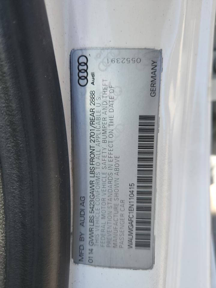 2014 Audi A7 Premium Plus VIN: WAUWGAFC1EN110415 Lot: 89821685