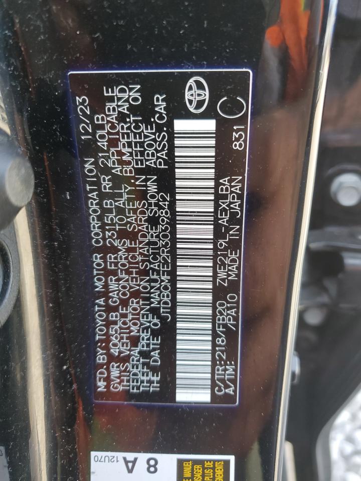 2024 Toyota Corolla Le VIN: JTDBCMFE2R3039842 Lot: 85072285