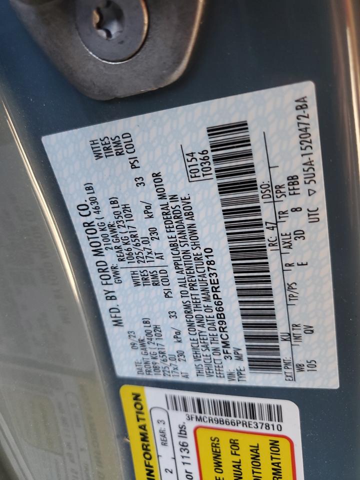 2023 Ford Bronco Sport Big Bend VIN: 3FMCR9B66PRE37810 Lot: 82224895