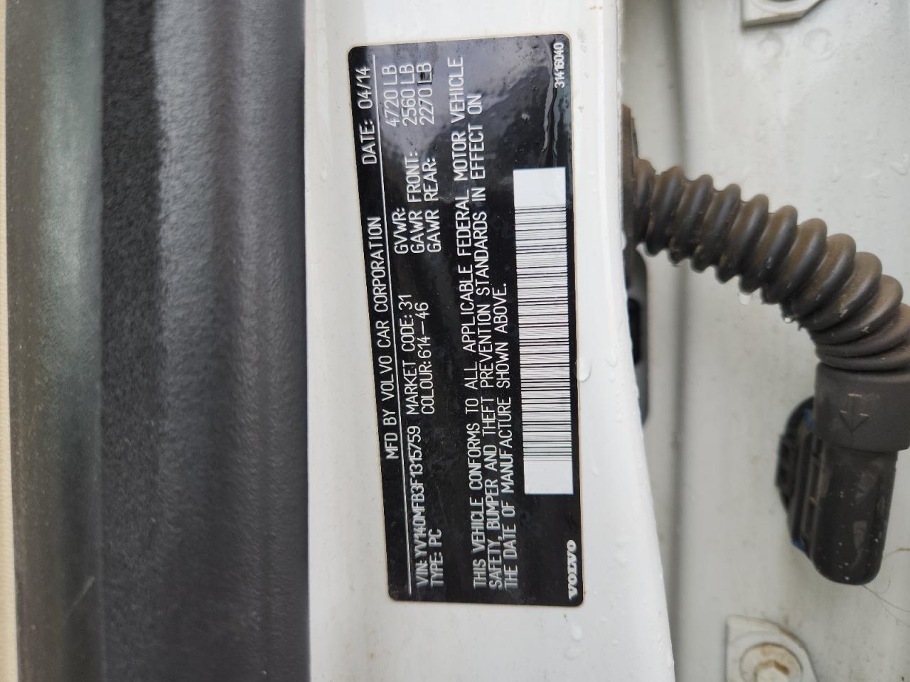 2015 Volvo S60 Premier VIN: YV140MFB3F1315759 Lot: 85564525