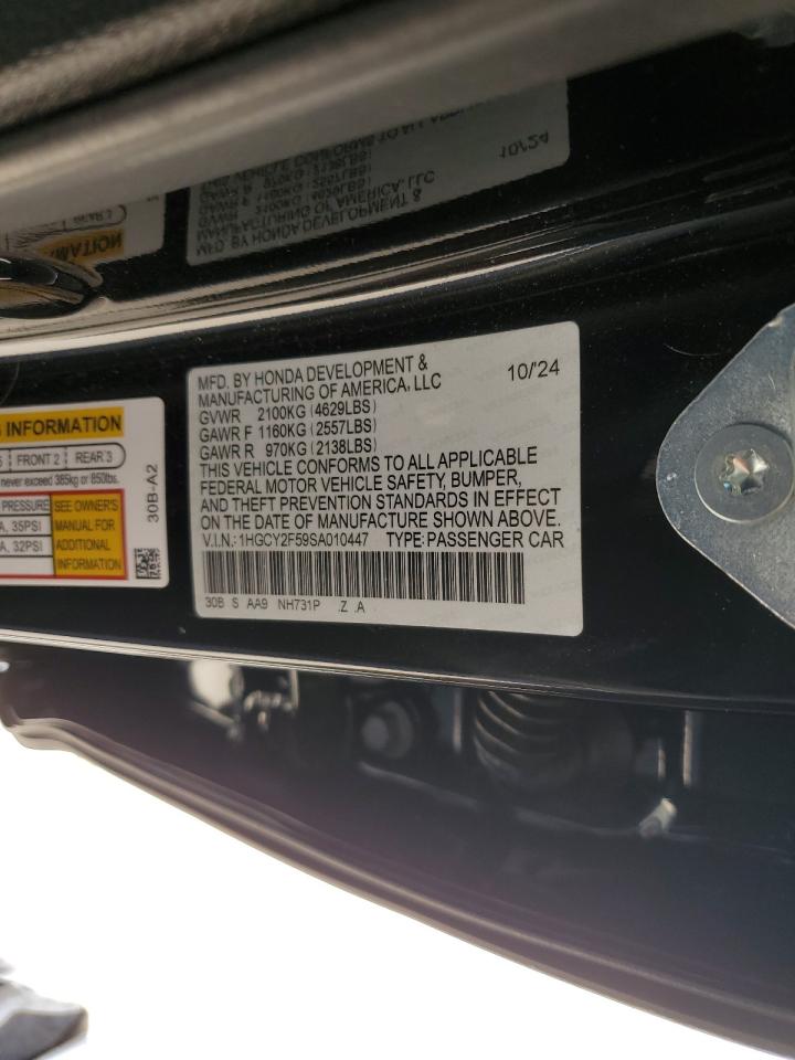 2025 Honda Accord Hybrid Sport VIN: 1HGCY2F59SA010447 Lot: 84477295