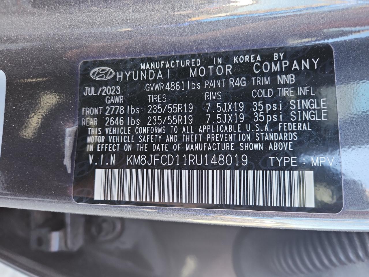 2024 Hyundai Tucson N Line VIN: KM8JFCD11RU148019 Lot: 85891415