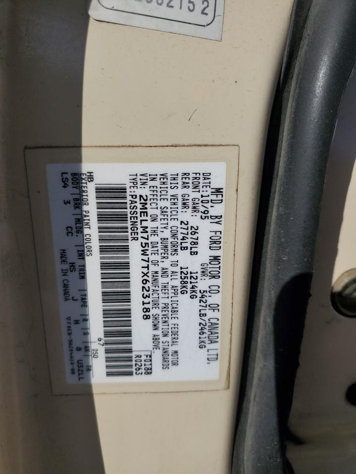 1996 Mercury Grand Marquis Ls VIN: 2MELM75W7TX623188 Lot: 90833395