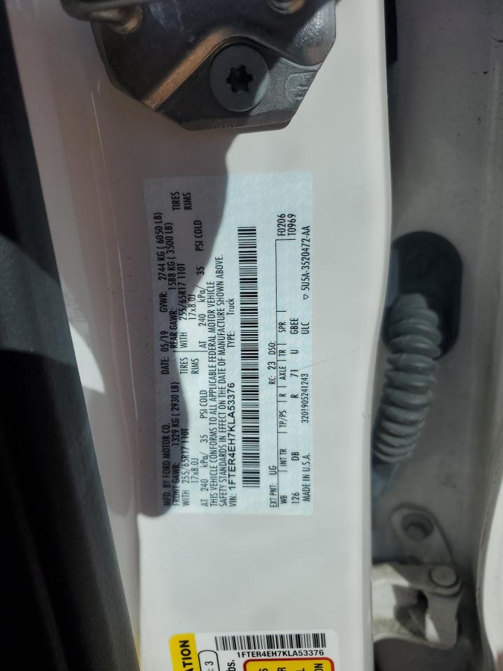 2019 Ford Ranger Xl VIN: 1FTER4EH7KLA53376 Lot: 82643195