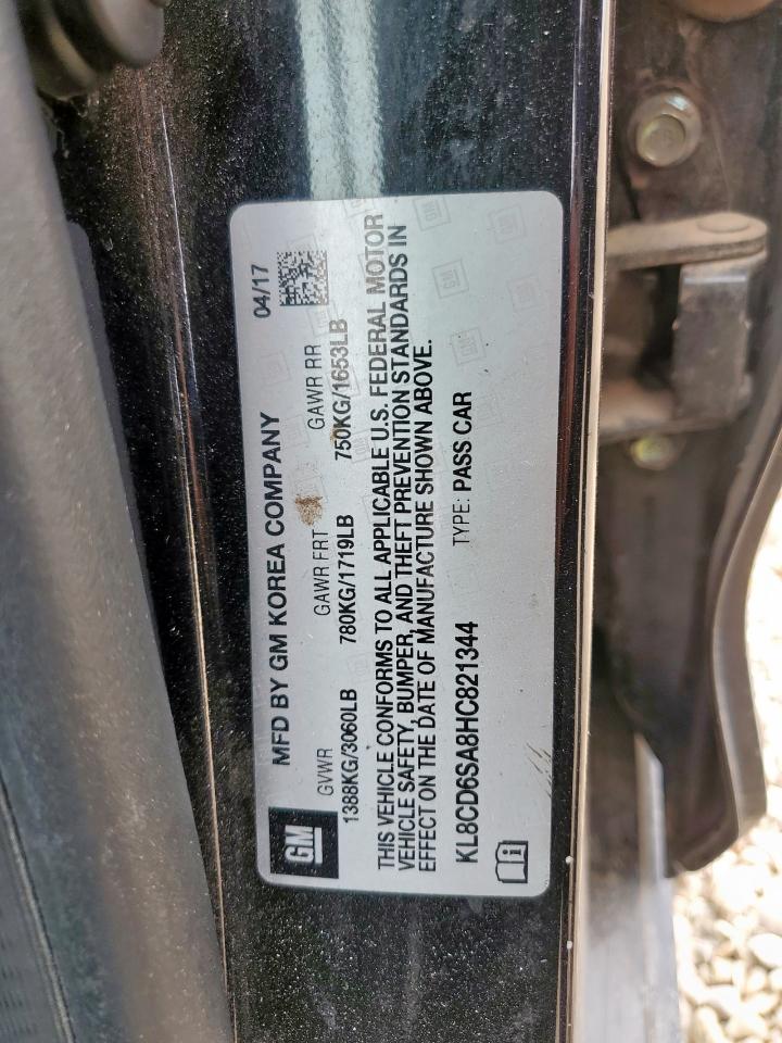 2017 Chevrolet Spark 1Lt VIN: KL8CD6SA8HC821344 Lot: 86521785