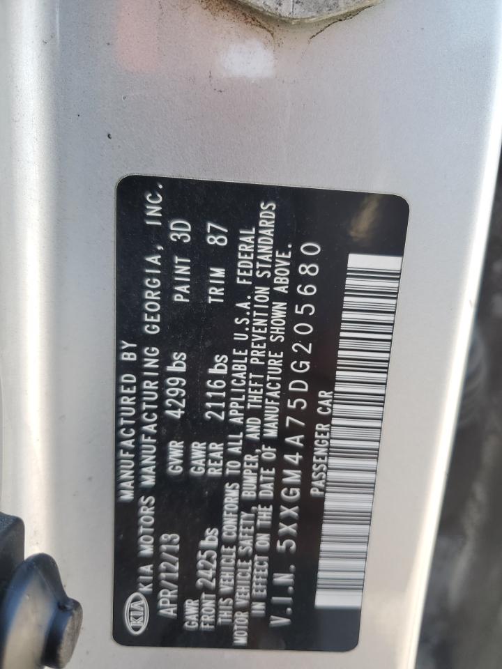 2013 Kia Optima Lx VIN: 5XXGM4A75DG205680 Lot: 84472865
