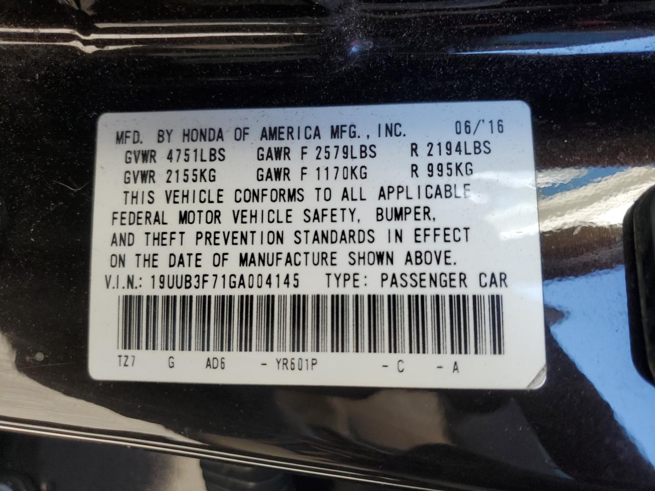 2016 Acura Tlx Advance VIN: 19UUB3F71GA004145 Lot: 81926795