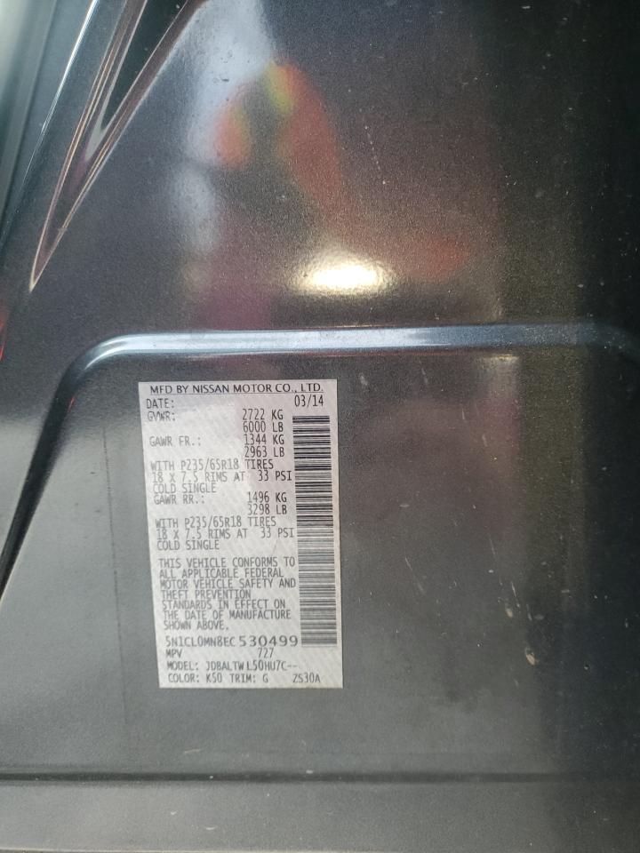 2014 Infiniti Qx60 Hybrid VIN: 5N1CL0MN8EC530499 Lot: 85948175