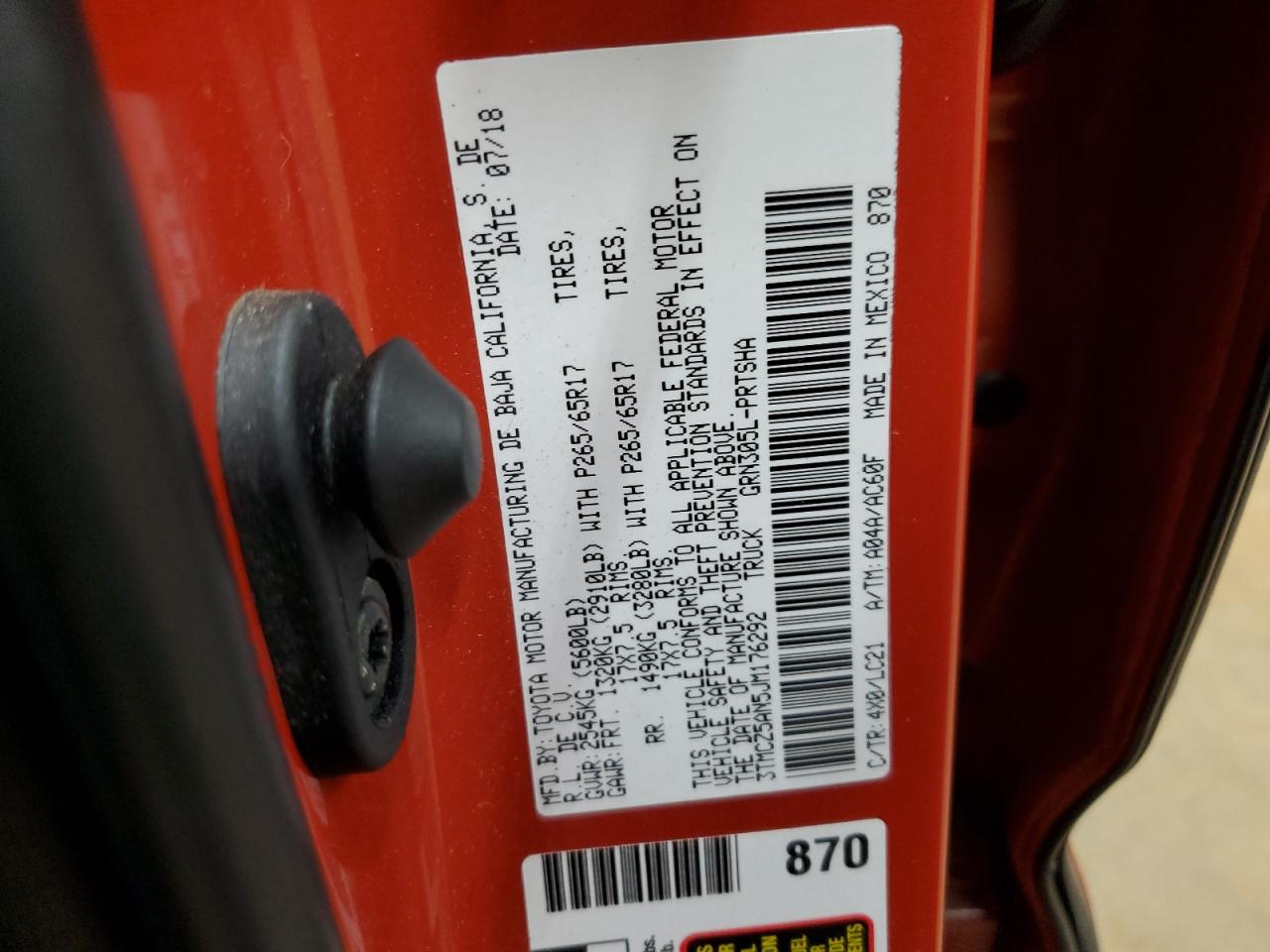 2018 Toyota Tacoma Double Cab VIN: 3TMCZ5AN5JM176292 Lot: 82003085