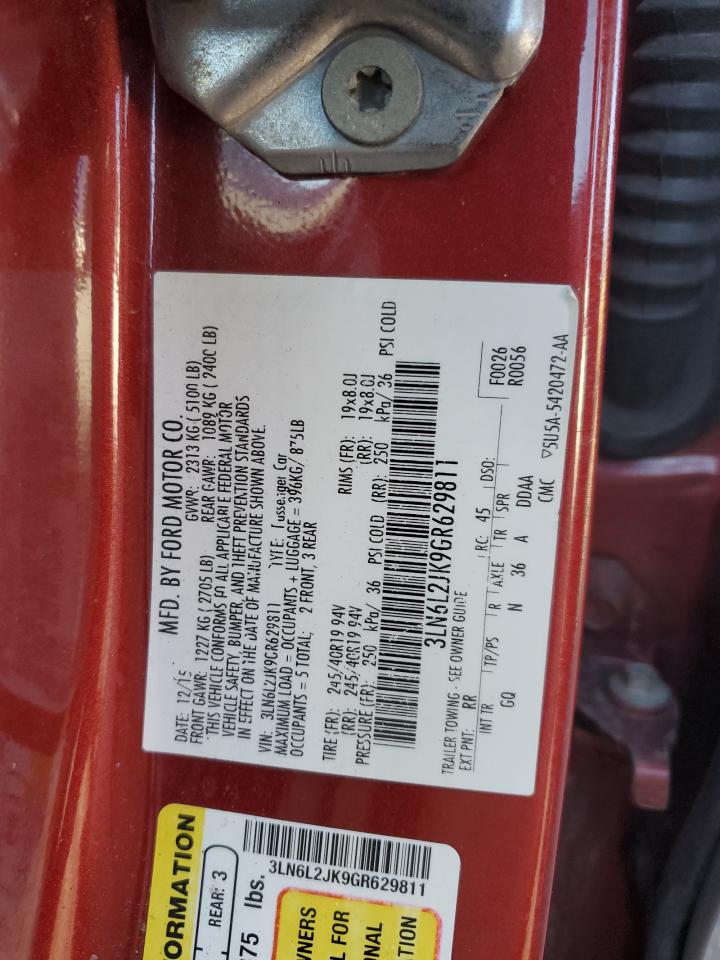 2016 Lincoln Mkz VIN: 3LN6L2JK9GR629811 Lot: 90642495