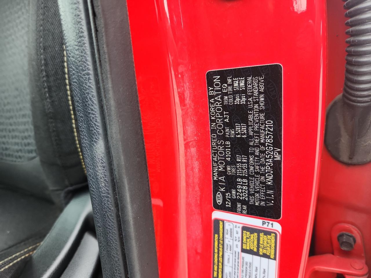 2015 Kia Soul VIN: KNDJP3A52G7857210 Lot: 81998775