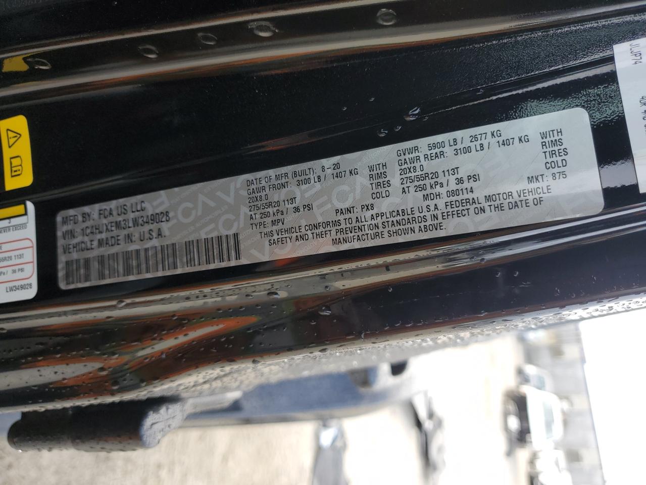 2020 Jeep Wrangler Unlimited Sahara VIN: 1C4HJXEM3LW349028 Lot: 90242875