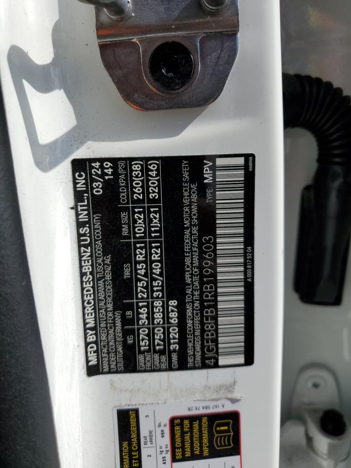 2024 Mercedes-Benz Gle 580 4Matic VIN: 4JGFB8FB1RB199603 Lot: 85510635