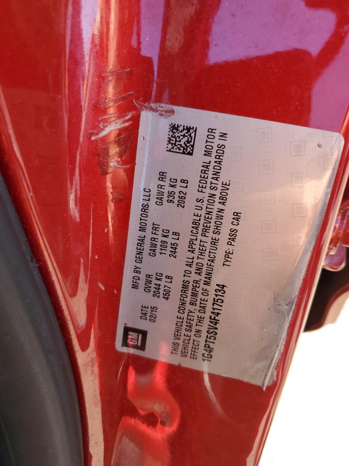 2015 Buick Verano Premium VIN: 1G4PT5SV4F4175134 Lot: 86077465