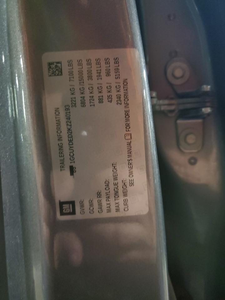 2019 Chevrolet Silverado K1500 Lt VIN: 1GCUYDED2KZ240193 Lot: 86088805