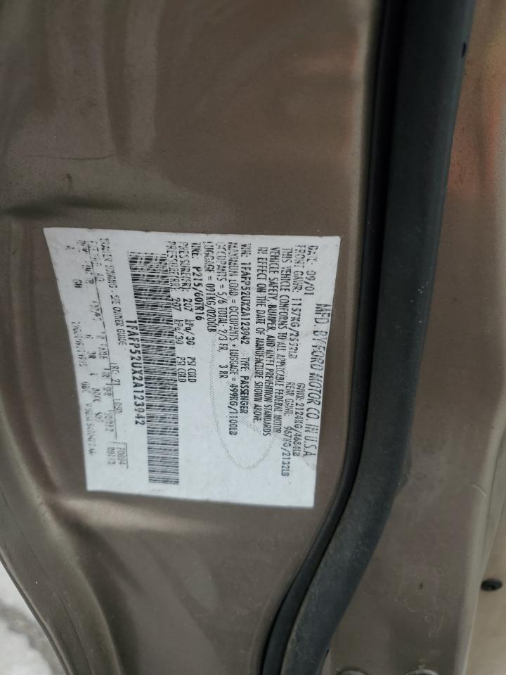 2002 Ford Taurus Lx VIN: 1FAFP52UX2A123942 Lot: 90810195