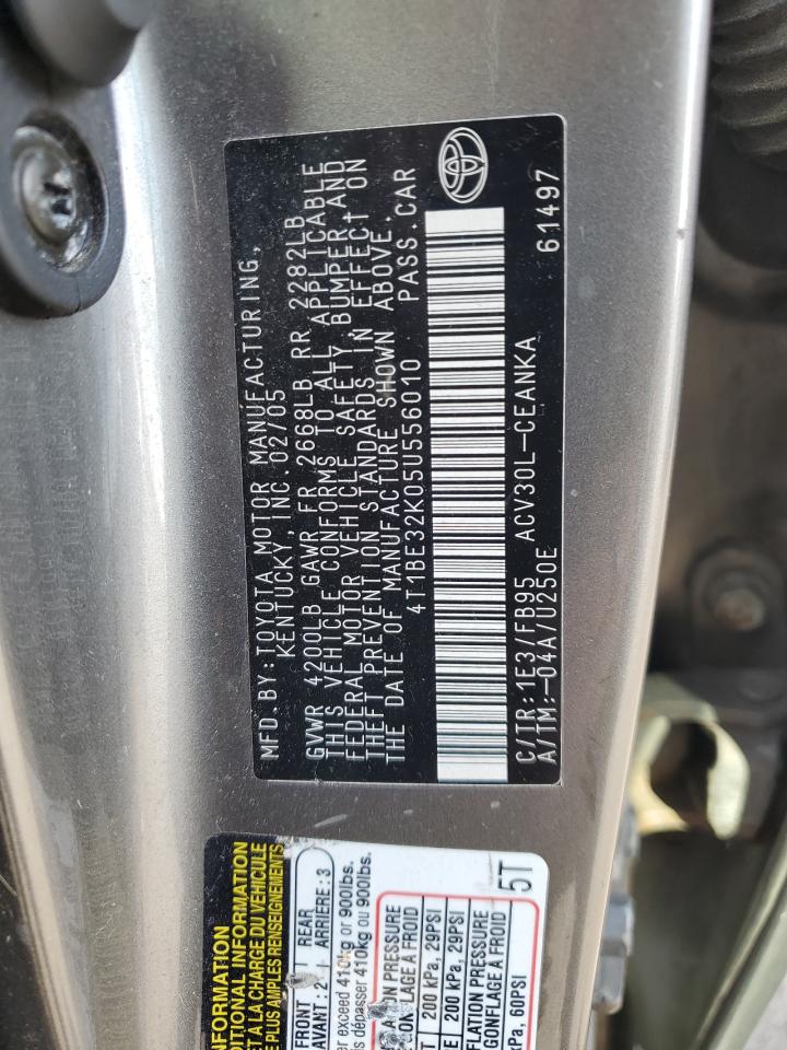 2005 Toyota Camry Le VIN: 4T1BE32K05U556010 Lot: 82381835