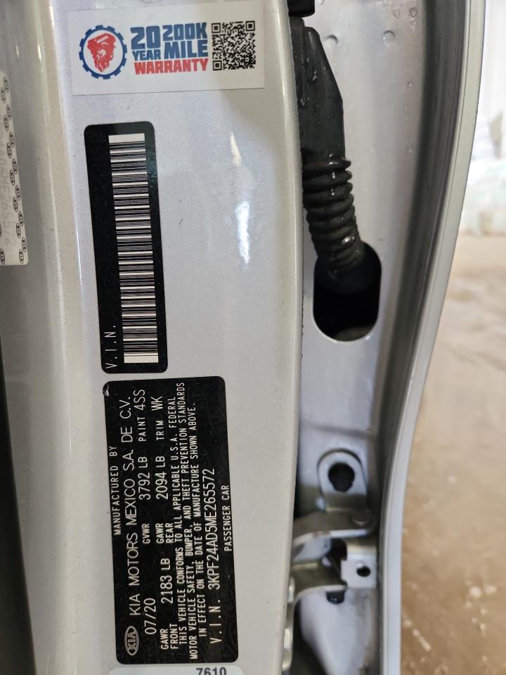 2021 Kia Forte Fe VIN: 3KPF24AD5ME265572 Lot: 85750165