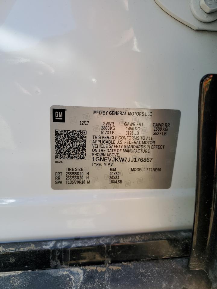 2018 Chevrolet Traverse Premier VIN: 1GNEVJKW7JJ176867 Lot: 85750805