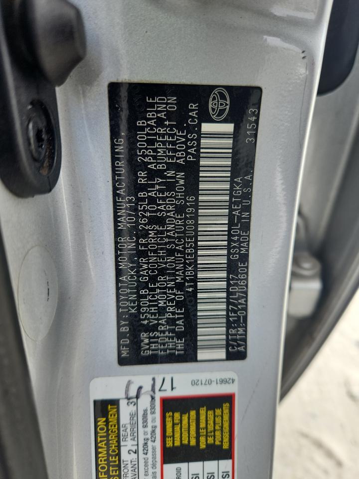 2014 Toyota Avalon Base VIN: 4T1BK1EB5EU081916 Lot: 86115705