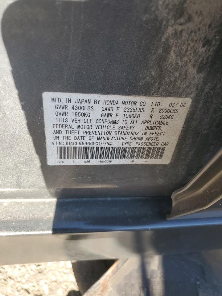 2006 Acura Tsx VIN: JH4CL96966C019754 Lot: 81924025
