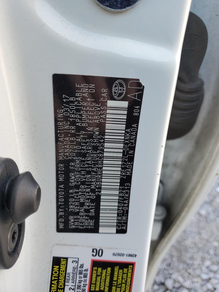 2017 Toyota Corolla L VIN: 2T1BURHE8HC879542 Lot: 84477975