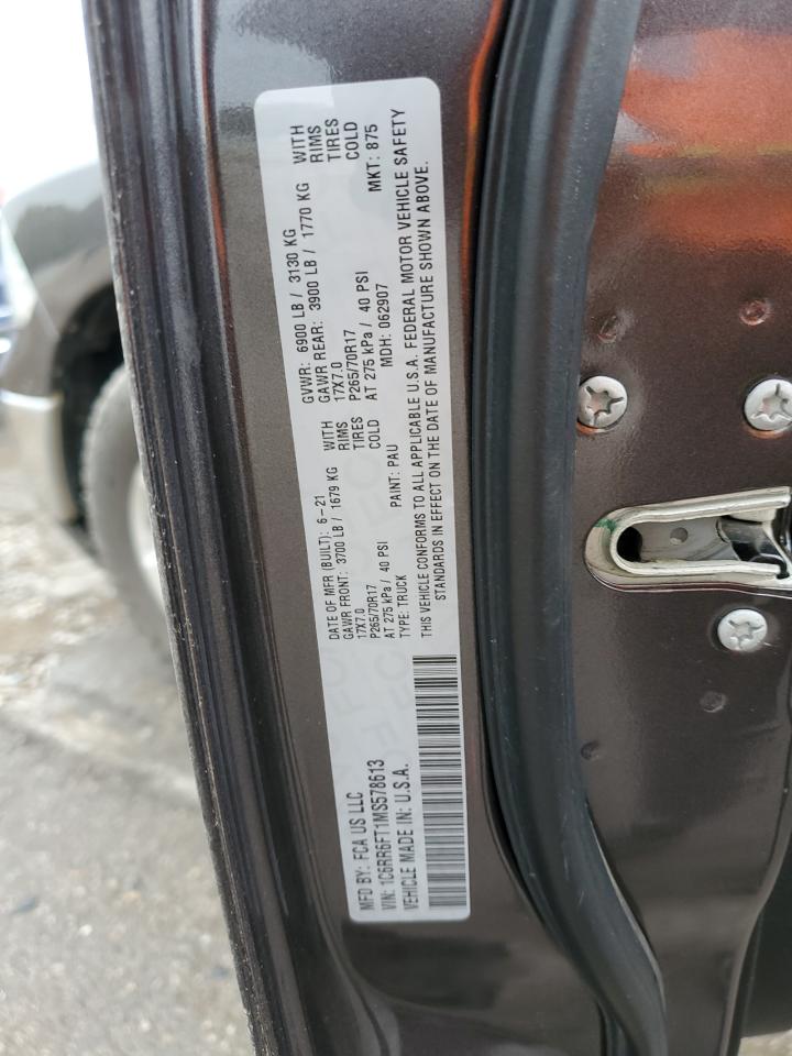 2021 Ram 1500 Classic Tradesman VIN: 1C6RR6FT1MS578613 Lot: 85274375