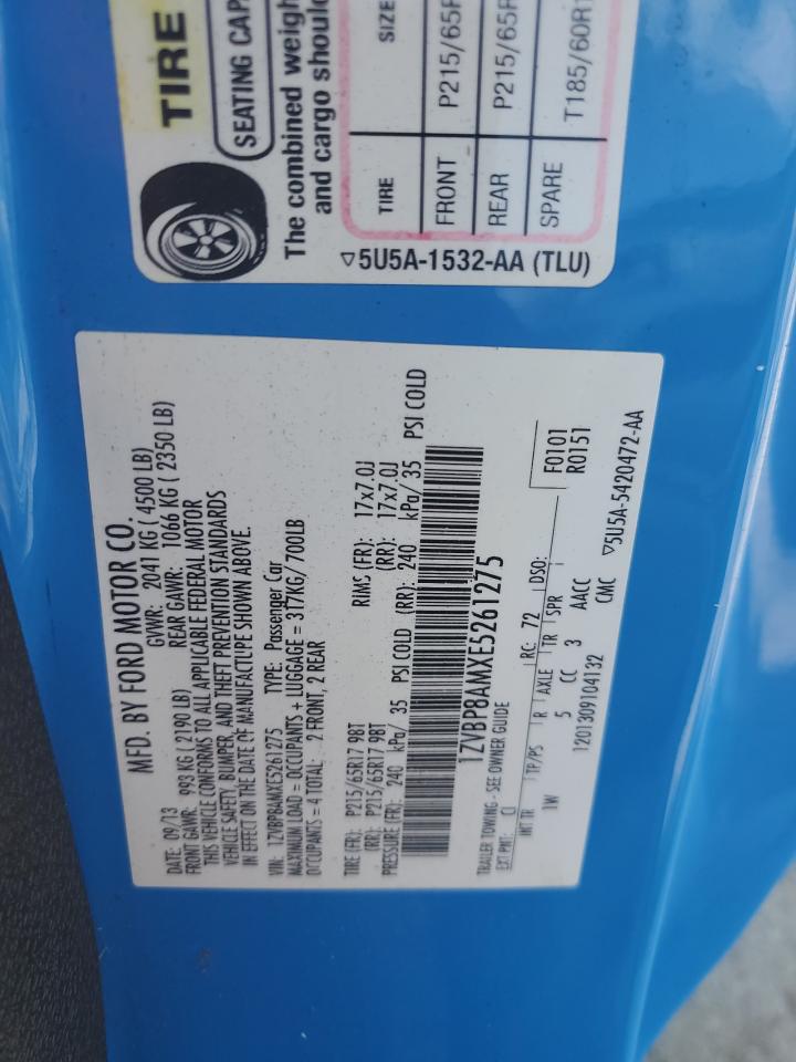 2014 Ford Mustang VIN: 1ZVBP8AMXE5261275 Lot: 81911165