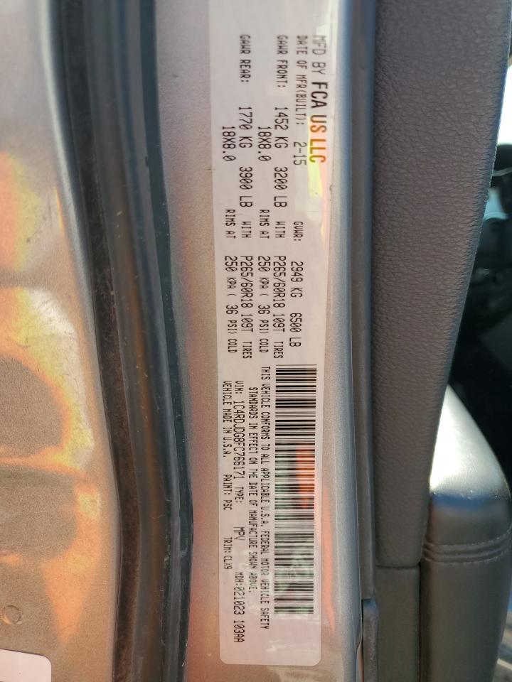 2015 Dodge Durango Limited VIN: 1C4RDJDG8FC766171 Lot: 82235835