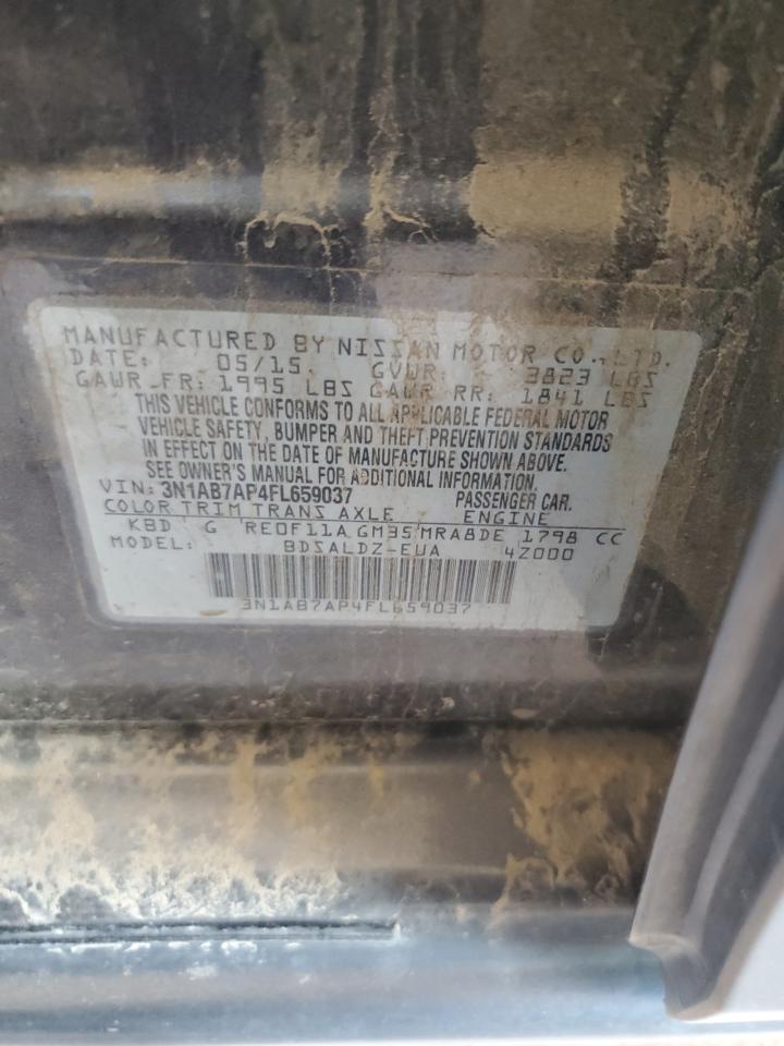 2015 Nissan Sentra S VIN: 3N1AB7AP4FL659037 Lot: 82215355