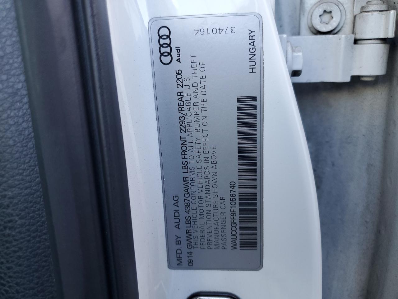 2015 Audi A3 Premium Plus VIN: WAUCCGFF9F1056740 Lot: 87288365