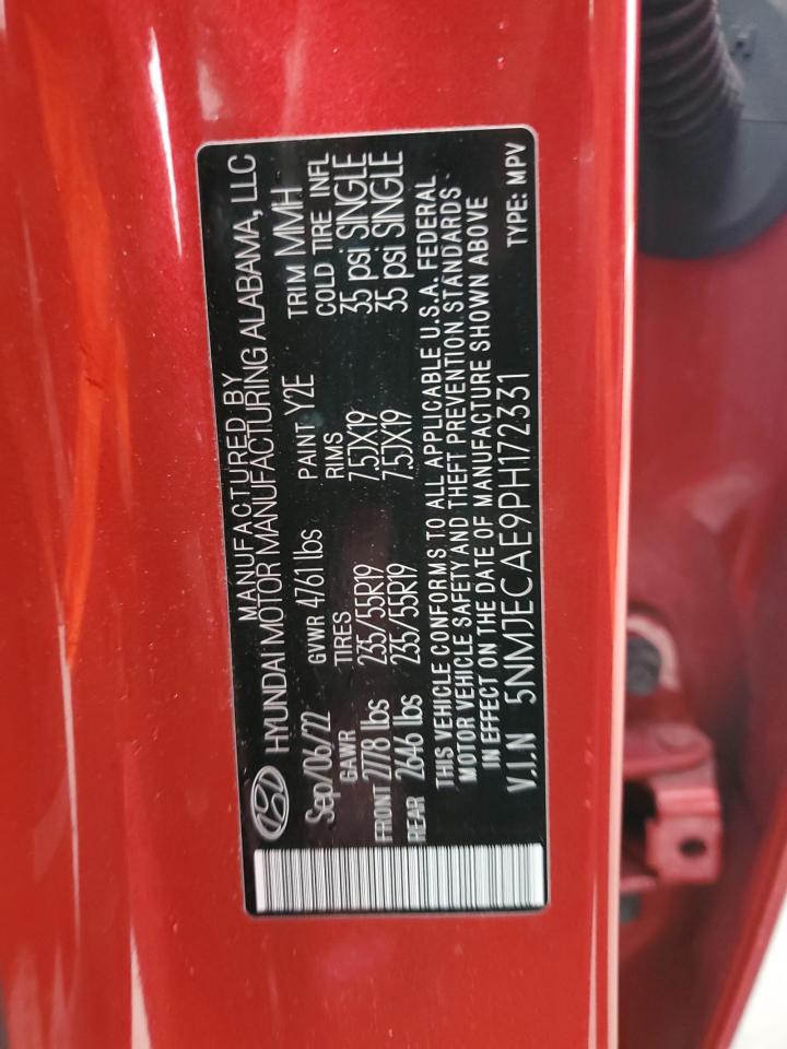 2023 Hyundai Tucson Limited VIN: 5NMJECAE9PH172331 Lot: 82004965