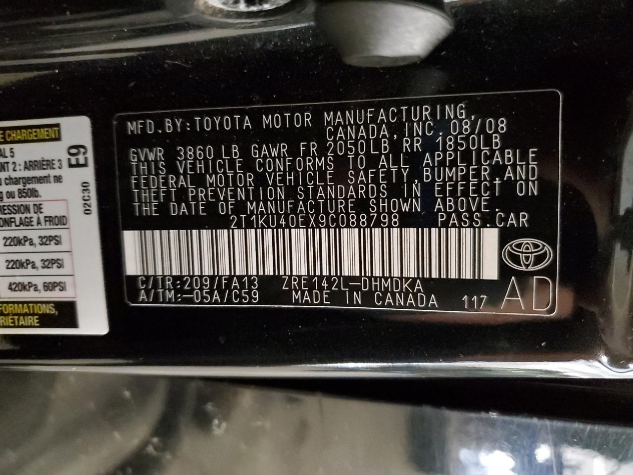 2009 Toyota Corolla Matrix VIN: 2T1KU40EX9C088798 Lot: 87311225