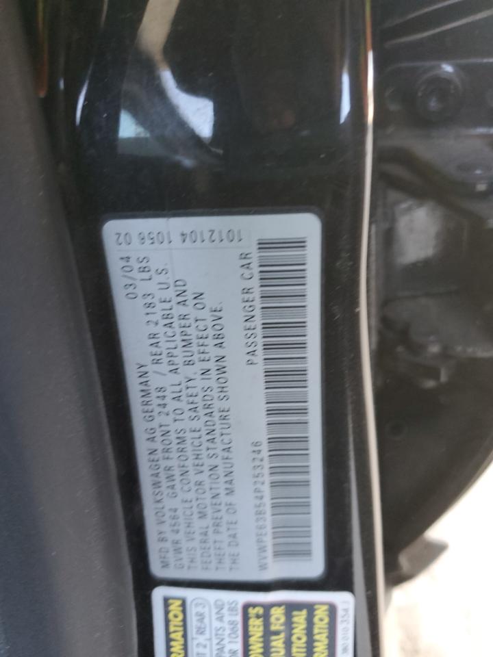 2004 Volkswagen Passat Gls Tdi VIN: WVWPE63B54P253246 Lot: 86864975