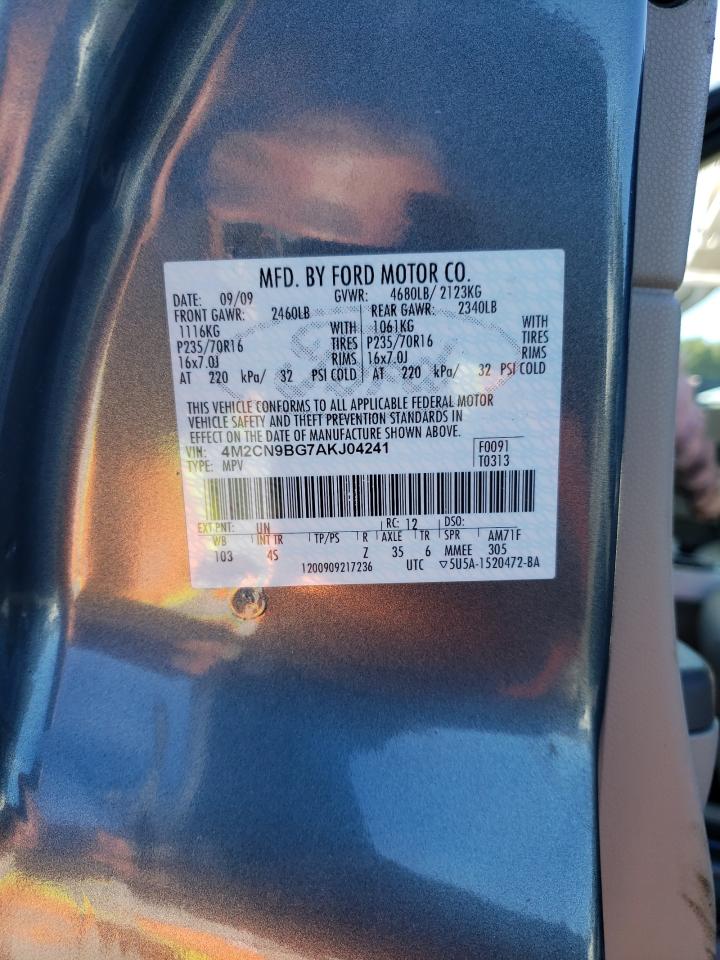 2010 Mercury Mariner VIN: 4M2CN9BG7AKJ04241 Lot: 85477865