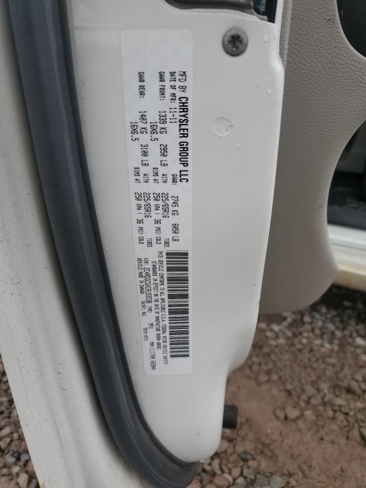 2012 Dodge Grand Caravan Sxt VIN: 2C4RDGCGXCR193538 Lot: 86147985