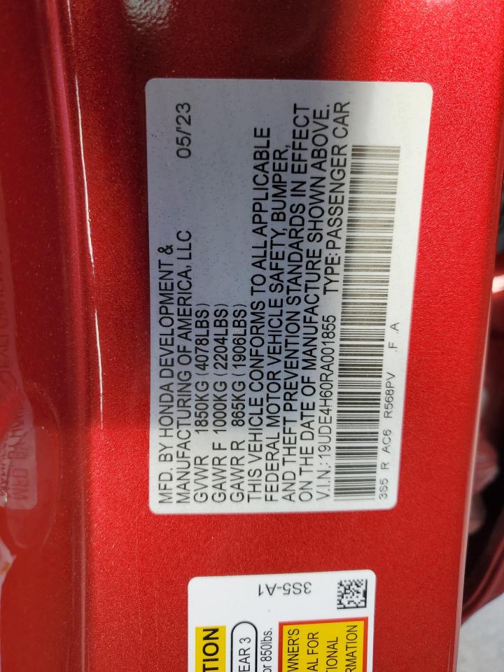 2024 Acura Integra A-Spec Tech VIN: 19UDE4H60RA001855 Lot: 85197915