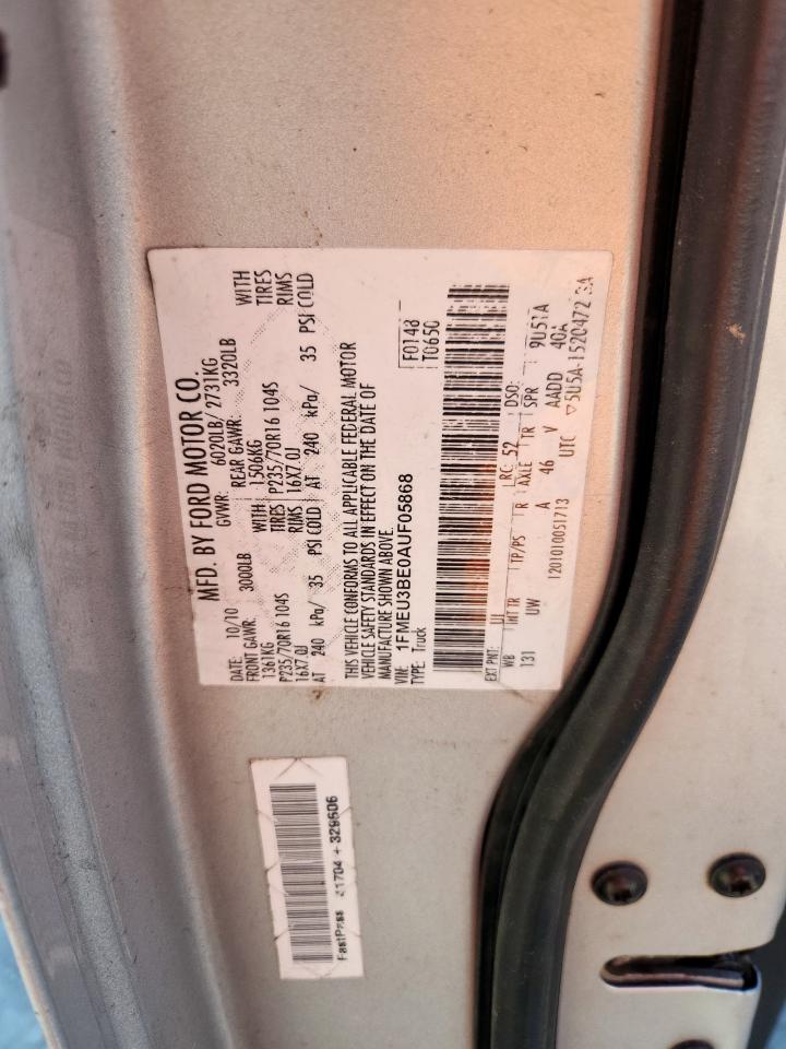 2010 Ford Explorer Sport Trac Xlt VIN: 1FMEU3BE0AUF05868 Lot: 82421235