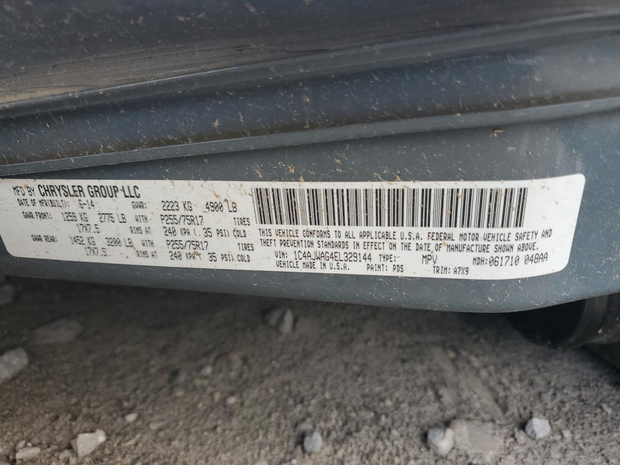 2014 Jeep Wrangler Sport VIN: 1C4AJWAG4EL329144 Lot: 84963535