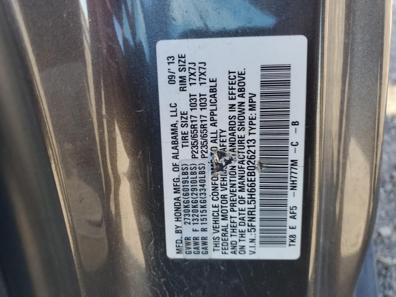 2014 Honda Odyssey Exl VIN: 5FNRL5H66EB026213 Lot: 82362645