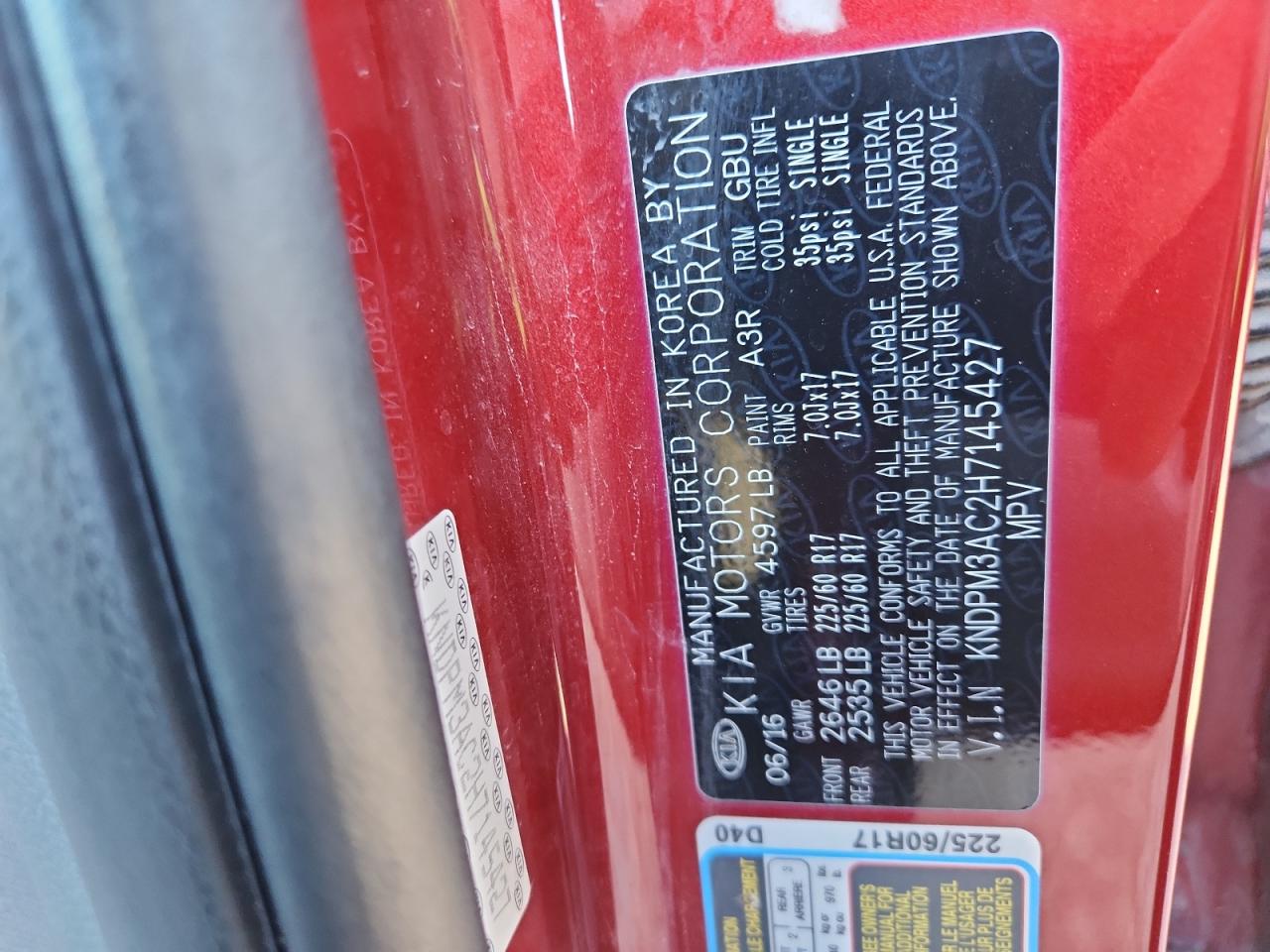 2017 Kia Sportage Lx VIN: KNDPM3AC2H7145427 Lot: 90625545