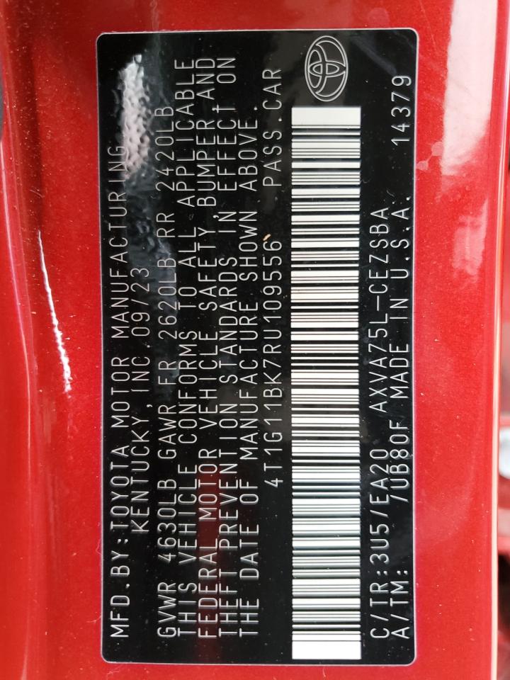 2024 Toyota Camry Se Night Shade VIN: 4T1G11BK7RU109556 Lot: 90058395