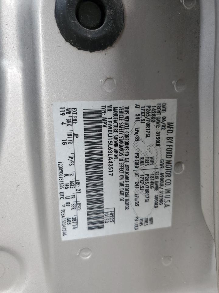 2003 Ford Expedition Xlt VIN: 1FMEU15L63LA43517 Lot: 82334815