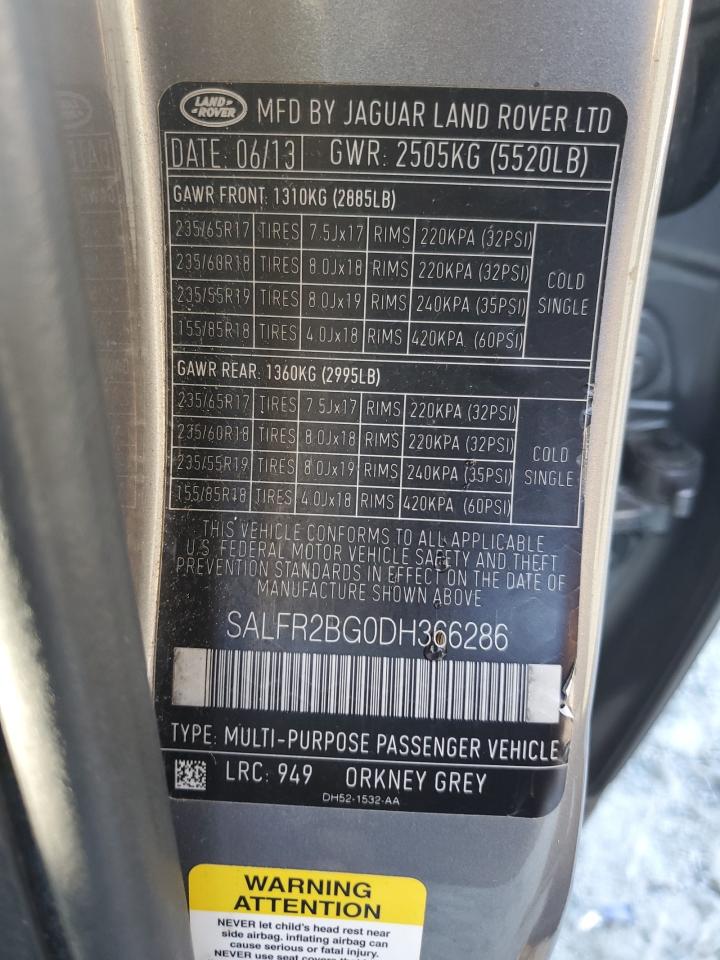 2013 Land Rover Lr2 Hse VIN: SALFR2BG0DH366286 Lot: 82582535