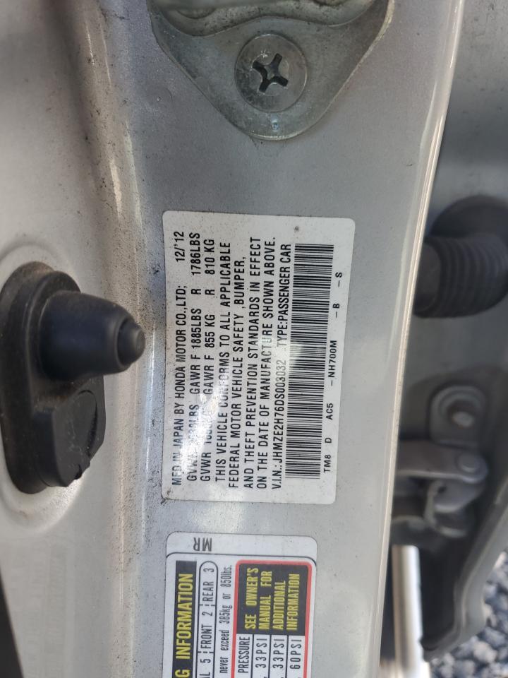 2013 Honda Insight Ex VIN: JHMZE2H76DS003032 Lot: 85578495