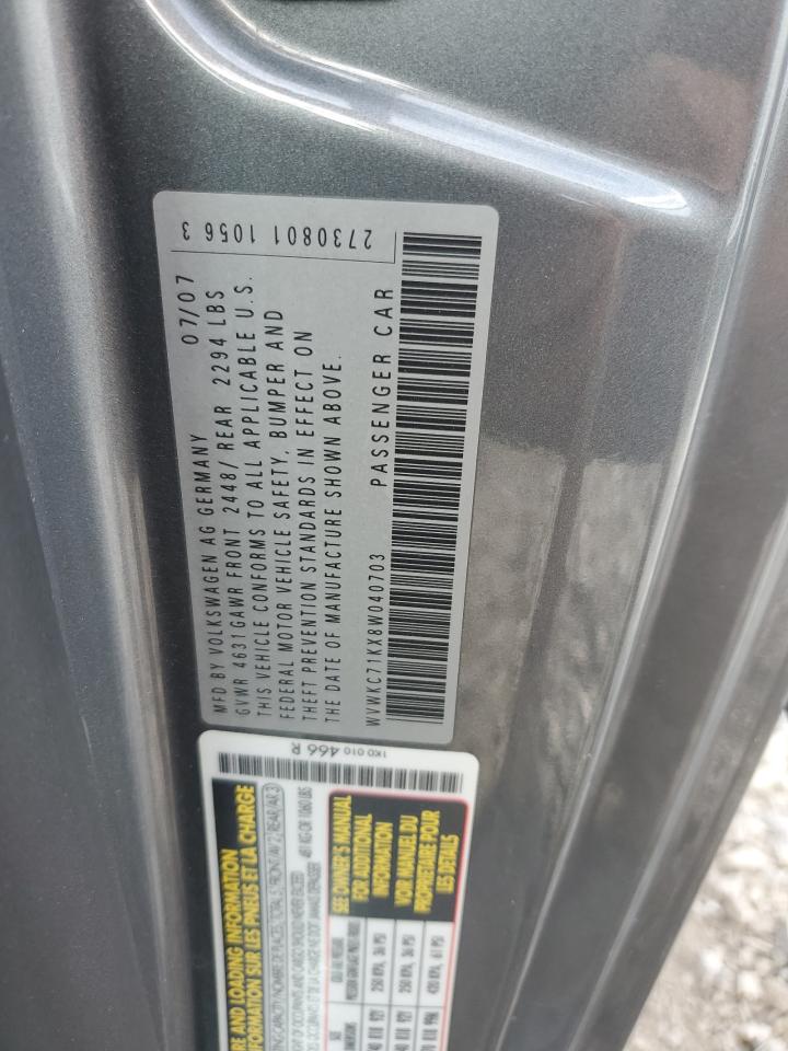 2008 Volkswagen R32 VIN: WVWKC71KX8W040703 Lot: 84935135